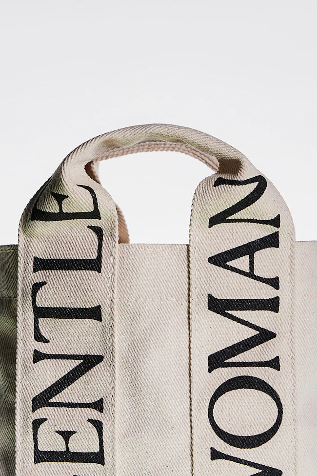 GW Logo Micro Tote Bag: Cream